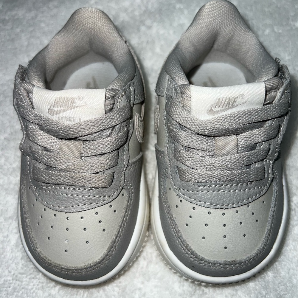 Size 4C Nike Force 1, white and grey. Worn maybe 6 times